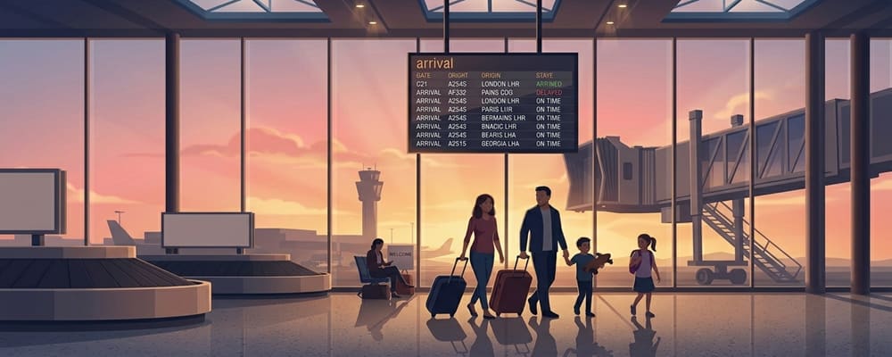 Ankunft am Flughafen